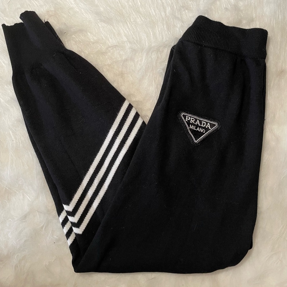 PRADA knit black jogger sweatpants